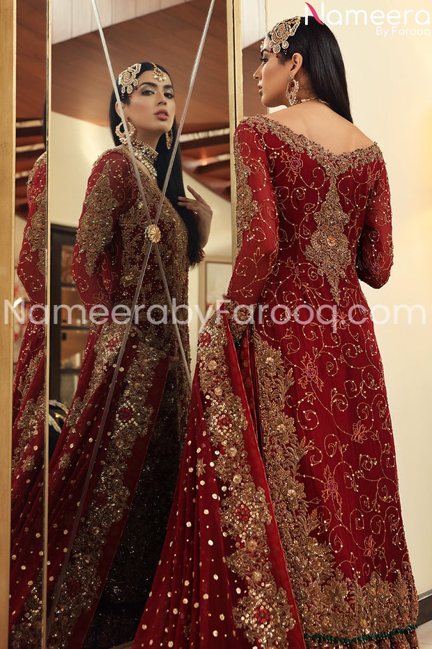 Designer Bridal Dress Pakistani in Red ...